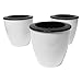 Evelots 3 Pack Of Self Watering Planters,Small Or Large,White Flower Pots, Small