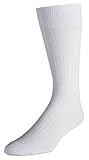 Classic Men's 3-Pack Soft Ribbed Cotton Crew Dress Socks - White (Size 10-13)