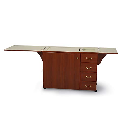 Arrow 352 Norma Jean Sewing Cabinet for Sturdy Sewing, Cutting, Quilting, and Crafting with Storage and Airlift, Cherry Finish - Thumbnail 3