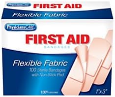 Physician's Care Latex-Free Fabric Bandages, Box Of 100