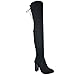 Chase & Chloe EE81 Women's Thigh High Corset Lace Up Stacked High Heel Boots