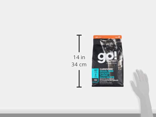 GO! SOLUTIONS CARNIVORE, GRAIN-FREE, PROTEIN RICH DRY DOG FOOD, CHICKEN, TURKEY AND DUCK ADULT RECIPE, 3.5 LB BAG