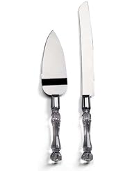 Darice 35745, Knife and Server Set, Faux Crystal