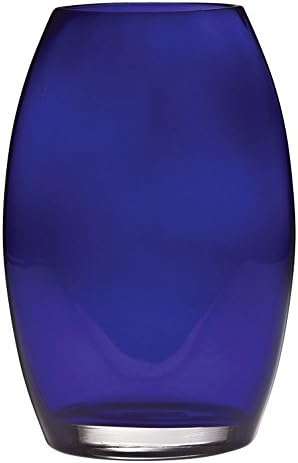 High QualityGlass Glass 8" Majestic Gifts European Handmade Oval Vase, Medium, Cobalt Blue