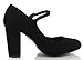 City Classified Women's Comfort Foam Closed Toe Dress Pump Ankle Strap Block Heel
