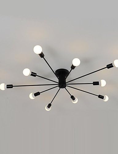Modern retro luxury Chandeliers E26/E27 Flush Mount Modern/Contemporary for Designers MetalLiving Room / Bedroom / Dining Room / Kitchen / Study , 110-120v-black