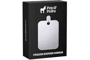 Pete & Pedro FOGLESS Shower Mirror – Shave & Manscape While Showering, Anti-Fog Mirror | Removeable Adhesive Hook Stays On Wall | Shaving & Shower Accessory Tools | As Seen on Shark Tank