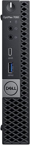 Dell OptiPlex 7060 Micro Desktop Business PC, Intel Core i5-8500T 2.1GHz, 16GB, 256GB SSD, USB Type-C, Win 11 Pro (Renewed)