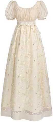 Amazon.com: Women's White Regency Dress Empire Waist Jane Austen Dress Tea  Party Medieval Vintage Ball Gown : Clothing, Shoes & Jewelry