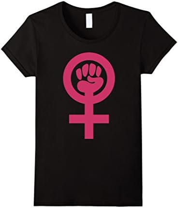 Women's Feminist Symbol T-Shirt Large Black