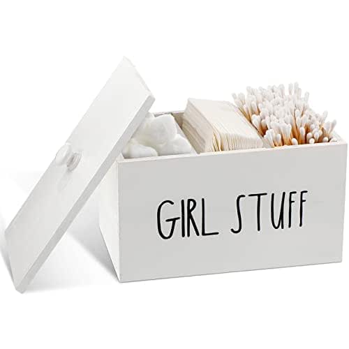 Farmhouse Bathroom Organizer Tampon Storage Container for