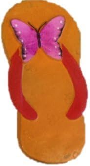 Cement Flip-flop Stepping Stones, 9.25 Inch Orange