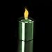 Mr. Light Set of 4 Flickering Amber LED Votive Candles, Metallic Red (2) and Green (2) Finish