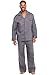 Alexander Del Rossa Men's Lightweight Button Down Pajama Set, Long Cotton Pjs, Medium Steel Grey (A0714STLMD)