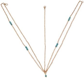 Turquoise Beads Multi Chain Head Band