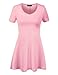 Made By Johnny MBJ WT769 Womens V Neck Trapeze Tunic XXXL Pink