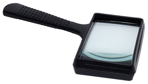 Royal Brands Jumbo Rectangular Handheld Magnifying Glass 3X Magnificationâ€“ Scratch Resistant Glass Lens - Large Horizontal/Vertical Jumbo Rectangular Handheld Magnifying Glass 3X Magnification