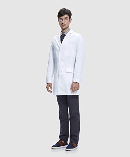 Dr. James Mens Slim Fitted Consultation Lab Coat (36 Inch Length) Size S White