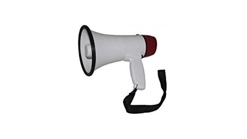 LTC - MEGA20W - 20W rechargeable megaphone with handle and message recording facility - White & red