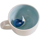 Surprise Whale Cup, Cute Coffee Mugs with Hidden Whale Inside, Unique Novelty Coffee Mugs for Home, Office, or Gifting, Cute Animal Mug Aesthetic for Everyday Use, Animal Lovers Gifts for Women