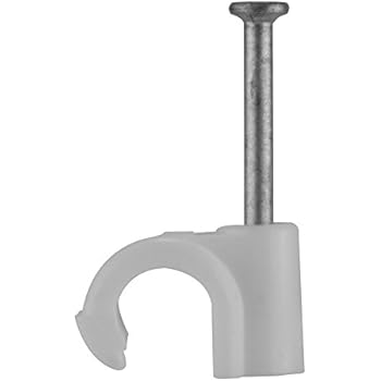 Single RG6 Cable Clip with Concrete Nail, Qty 100