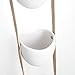 Mkono Ceramic Hanging Planter 3 Tier Indoor Wall Flower Pot with Leather Strap for Succulent Herb Air Plant Live or Faux Plants Modern Vertical Garden Home Decorthumb 3