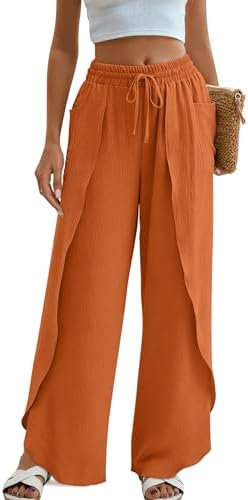 Amazon.com: Flowy Split Yoga Pants for Women High Slit Harem Pants