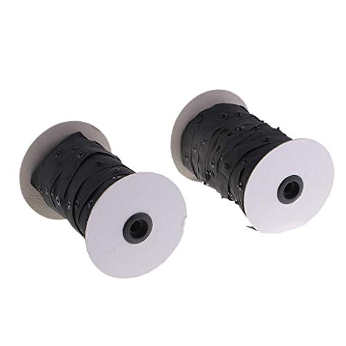 50 Yard Resin Snap Tape fit for Duvet Garment Cushion Covers Strap Fix (Black)