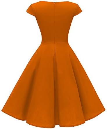 Hanpceirs Women's Cap Sleeve 1950s Retro Vintage Cocktail Swing Dresses with Pocket 2 Hanpceirs Women's Cap Sleeve 1950s Retro Vintage Cocktail Swing Dresses with Pocket