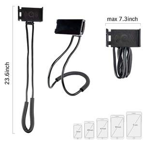 Tekie Cell Phone Holder, Universal Mobile Stand Included Compatible with Apple iPhone Xs XR Max Samsung Note 9 All Androids, Lazy Neck Bracket, Free Rotating Mounts with Multiple Function, Black