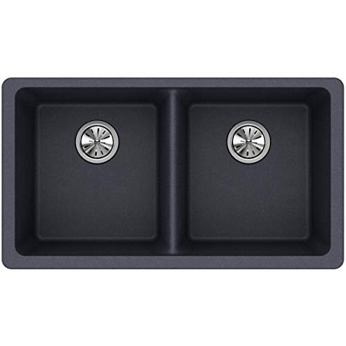Elkay ELGU3322GY0 Quartz Classic Equal Double Bowl Undermount Sink, Dusk Gray