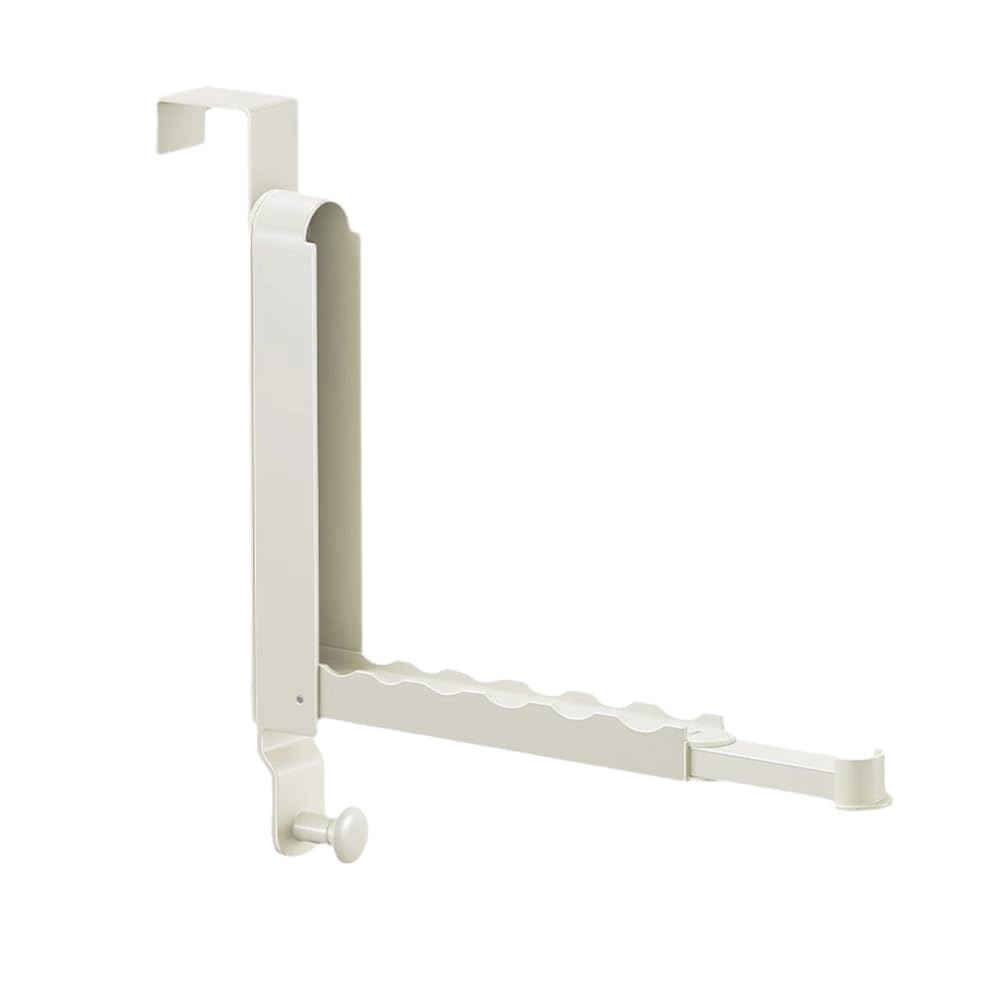 Kocusu Over Door Hangers Adjustable for Clothes with 6 Groves,Foldable Door Clothes Hangers,Back of Door Hooks,Door Coat Hanger,Over the Door Hanger for Bedroom,Coat,Bag,Cap,White