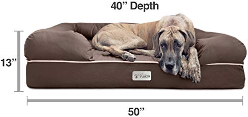 petfusion memory foam dog bed with waterproof liner & removable cover