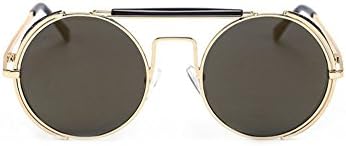 Steampunk Round Sunglasses for Men and Women Retro Personality Double Beam Sunglasses