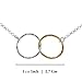 Two Tone 925 Sterling Silver & 14k Gold Filled Eternity Infinity Circles Necklace, 18