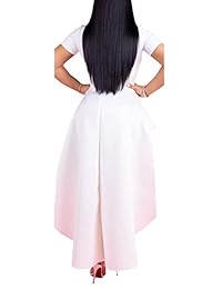 Lrady Mujeres Ruffle High Low Asimétrico Bodycon Peplum Tops Blusa Camisa Vestido