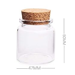 luzen 2Pcs 50ml Empty Clear Glass Bottles Vials