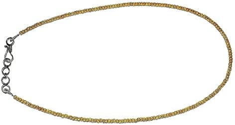 Shreepoojagems Yellow Zircon Gemstone Rondelle Faceted Beads 3 mm 13 Inch Strand Necklace