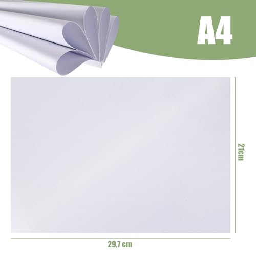 VGOODALL 72 Blatt Perglanz-Papier, DIN A4 Weiss-Metallic Bastelpapier mit Perlmutt-Schimmer Glitzerpapier 250 g/m²