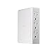 Go Green Power Inc. 6-Outlet Side Mount Wall Tap Adapter, White - Unique Space-Saving Design, Heavy Duty, Versatile - Perfect for Tight Spaces and Home Use - GG-16000TSM