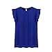 Toraway Blouses, Women Summer Tulip Sleeve Chiffon Blouse Shirt (XX-Large, Blue)