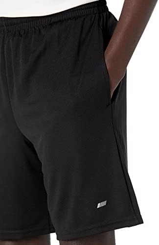 Pantalones Cortos Deportivos de Baloncesto, Holgados, Cintura Elástica, Transpirables, Absorben la humedad Hombre, Paquete de 2, Negro, M