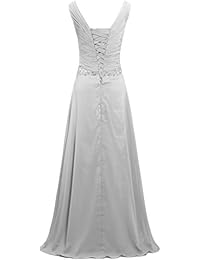 HORMIGAS vestido de fiesta de noche largo sin mangas, cuello en V, formal, para mujer