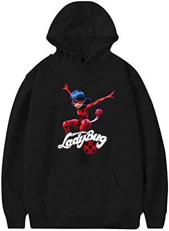 TshouiWE Super Ladybug Hero Women's Hoodies Sweatshirt Long Sleeve Pullover with Pocket