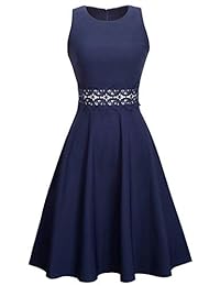 Vestido sin mangas para dama, diseño de cóctel con línea A, para fiestas de verano, bodas y para invitadas a bodas