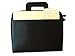 Leatherette 3-Ring Binder Folder Portfolio Organizer Planner w/Briefcase Smart Handle, File Holder Cabinet Divider Luggage Brief (Black 1.5