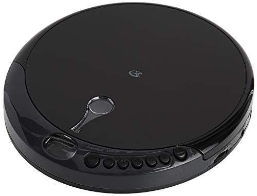 GPX PC301B Reproductor de CD portátil con auriculares estéreo y protección antideslizante (PC301B), negro, individual