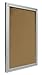 Displays2go 2x3 Foot Cork Enclosed Bulletin Board, 24 x 36 Inch with Hinged Door, Aluminum (LCRKSF2436)