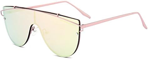 DRAGON CHARM Fashion Metal Sunglasses Futuristic Unisex Shield Color Mirror Lens