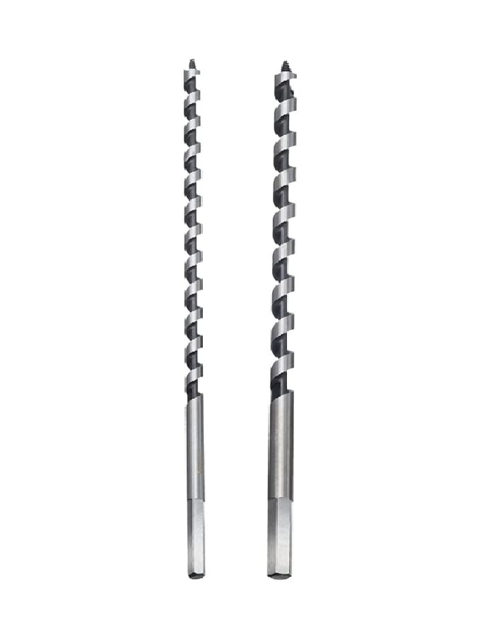 Auger Bit, Extra Long Wood Drill Bit Hex Drill Bits Set 6mm/8mm *230mm in Spiral Stainless Steel for Wood, Block Brick Tile and Plastic (2PCS)